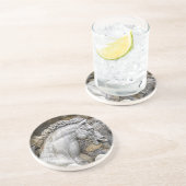 Dessous De Verre En Grès Chevaux de statue Italie 1 de Neptune (Côté)