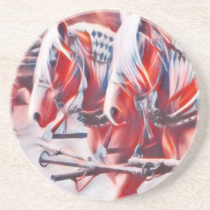 Dessous De Verre En Grès Chevaux de travail