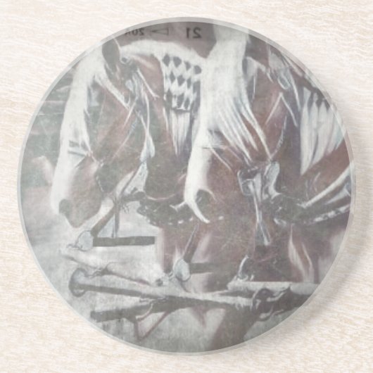 Dessous De Verre En Grès Chevaux de travail (Devant)