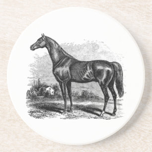 Dessous De Verre En Grès Chevaux vintages de pur sang de cheval de course