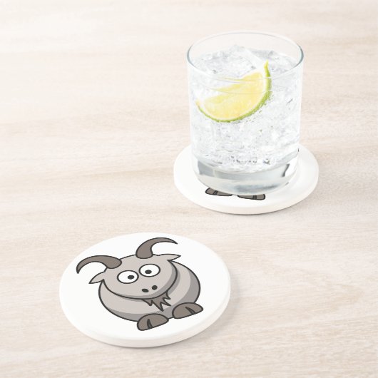 Dessous De Verre En Grès Chèvre de ferme drôle mignonne (Côté)