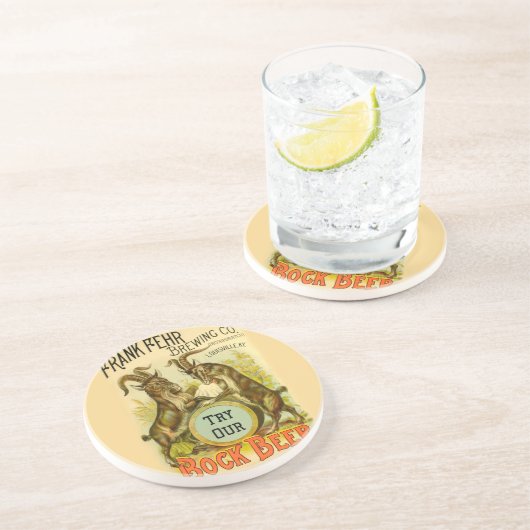 Dessous De Verre En Grès Chèvres Bock Bière Publicité (Côté)