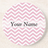 Dessous De Verre En Grès chevron rose et blanc (Devant)