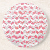 Dessous De Verre En Grès ChevronDalmatien rose et blanc (Devant)