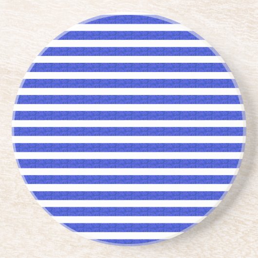 Dessous De Verre En Grès Chic Blue Geometric Stripes (Devant)