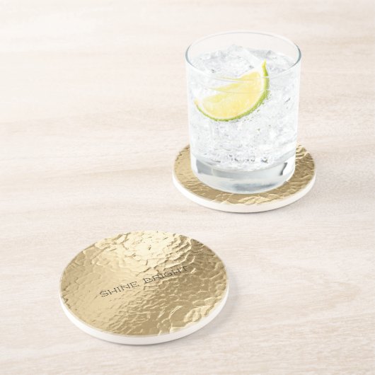 Dessous De Verre En Grès Chic Champagne Gold (Côté)