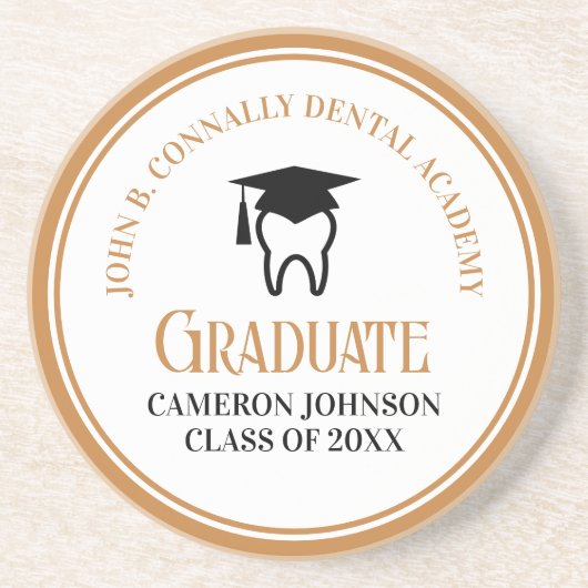 Dessous De Verre En Grès Chic Dental School Custom Graduate Keepsaké (Devant)