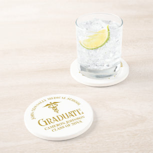 Dessous De Verre En Grès Chic Gold Médicale School Graduate Keepsaké