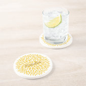 Dessous De Verre En Grès Chic jaune floral (Côté)