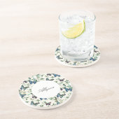 Dessous De Verre En Grès Chic Romantique Fête de Mariage Papillons Bleus (Côté)