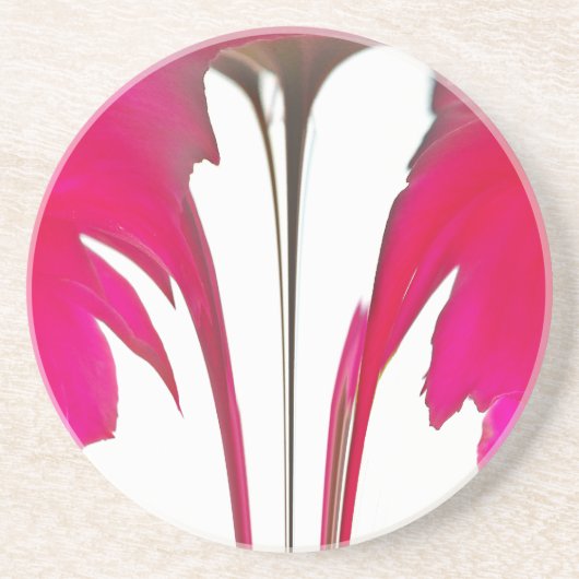 Dessous De Verre En Grès Chic rouge extraordinaire rose sous le ciel blanc. (Devant)