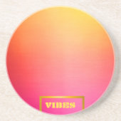 Dessous De Verre En Grès Chic 'VIBES' Ombre rose et jaune (Devant)