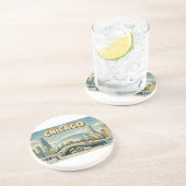 Dessous De Verre En Grès Chicago Bean in Winter coaster (Côté)