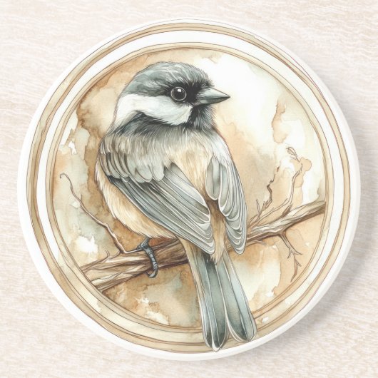 Dessous De Verre En Grès Chickadee Wild Tame and Timeless Collection (Devant)