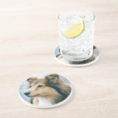 Dessous De Verre En Grès Chien 122 Sheltie Collie (Côté)