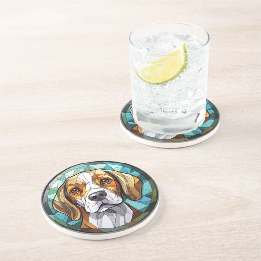 Dessous De Verre En Grès Chien à col Beagle en verre doux (Côté)