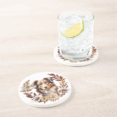 Dessous De Verre En Grès Chien Brown rouge de l'Australie berger couronne d (Côté)