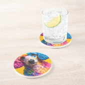 Dessous De Verre En Grès Chien Coloré (Côté)
