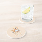 Dessous De Verre En Grès Chien Crème Amour de Chiot (Côté)