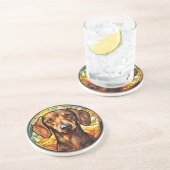 Dessous De Verre En Grès Chien Dachsund en verre doux (Côté)