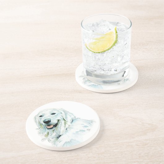 Dessous De Verre En Grès Chien d'arrêt anglais (Côté)