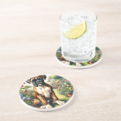Dessous De Verre En Grès Chien de boîte mignon (Côté)