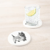 Dessous De Verre En Grès Chien de Cairn Terrier (Côté)