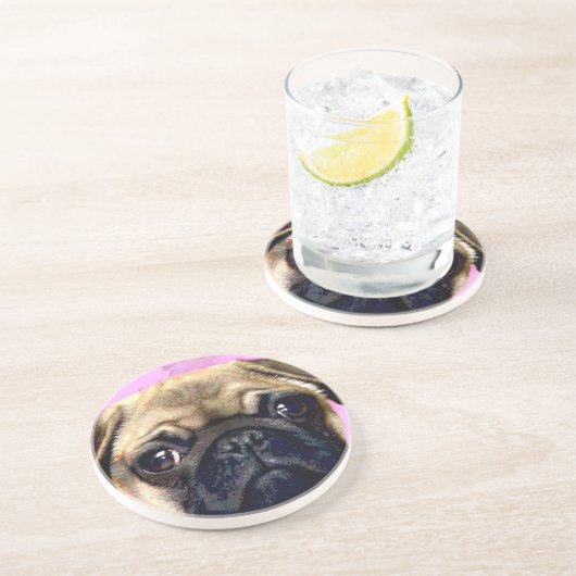 Dessous De Verre En Grès Chien de carlin (Côté)