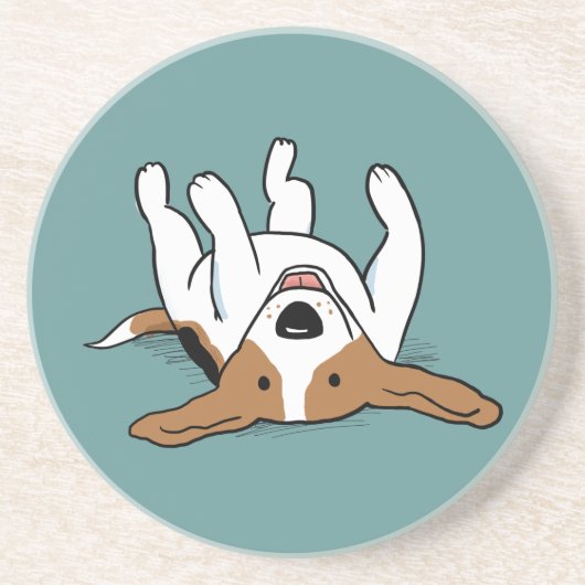 Dessous De Verre En Grès Chien de dessin animé Beagle mignon (Devant)