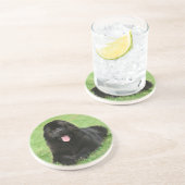 Dessous De Verre En Grès Chien de Terre-Neuve (Côté)