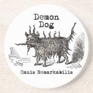 Dessous De Verre En Grès Chien Demon Vintage Funny migre