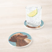 Dessous De Verre En Grès Chien Magyar Vizsla (Côté)