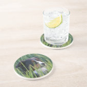Dessous De Verre En Grès Chien mouton dans l'herbe (Côté)