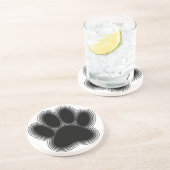 Dessous De Verre En Grès Chien Paw Avec Plan (Côté)