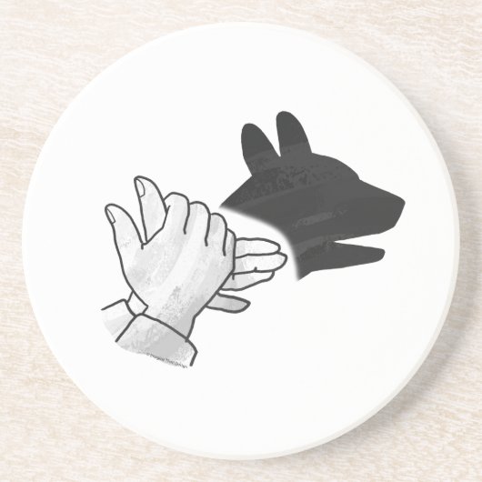 Dessous De Verre En Grès Chien Silhouette main (Devant)