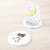 Dessous De Verre En Grès Chien Silhouette main Brown (Côté)