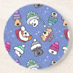 Dessous De Verre En Grès Chiens d'hiver