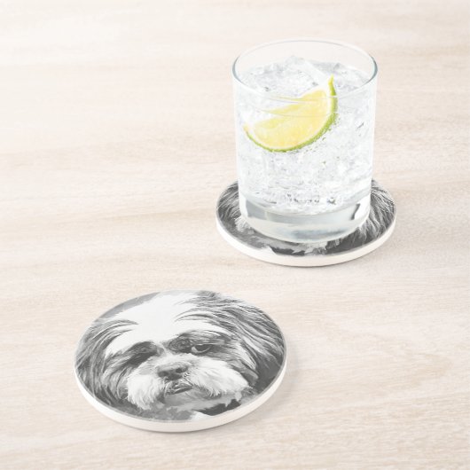 DESSOUS DE VERRE EN GRÈS CHIH TZU DOG (Côté)