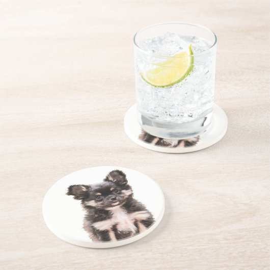 Dessous De Verre En Grès Chihuahua Chien chiot (Côté)