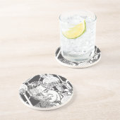 Dessous De Verre En Grès Chimiste en noir et blanc (Côté)