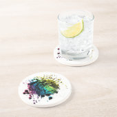 Dessous De Verre En Grès Chimpanzé arc-en-ciel (Côté)