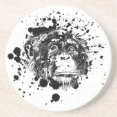 Dessous De Verre En Grès Chimpanzé en noir (Devant)