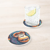 Dessous De Verre En Grès Chimpanzé fou mignon (Côté)