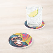 Dessous De Verre En Grès Chimpanzé fou mignon (Côté)