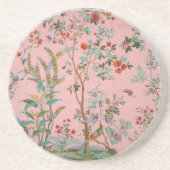 Dessous De Verre En Grès Chinoiserie rose (Devant)