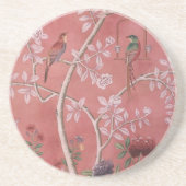Dessous De Verre En Grès Chinoiserie rose (Devant)