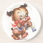 Dessous De Verre En Grès chiot avec corne (Devant)