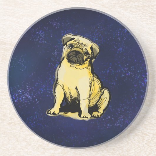 Dessous De Verre En Grès chiot carlin (Devant)