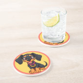 Dessous De Verre En Grès Chiot de dessin animé adorable (Côté)
