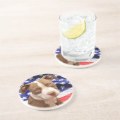 Dessous De Verre En Grès Chiot de Pitbull d'Américain (Côté)